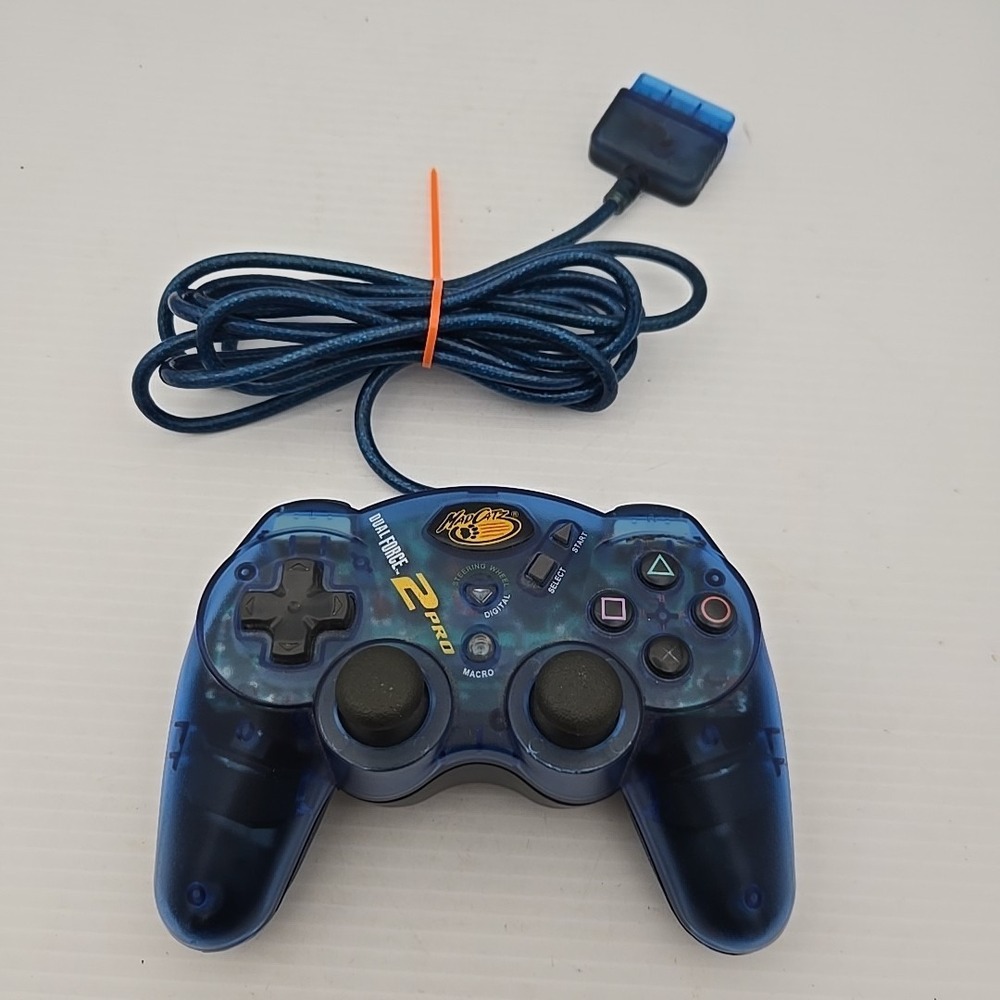 Mad Catz Dual Force 2 Pro Controller PS1 PS2 Translucent Blue P-117A Padded